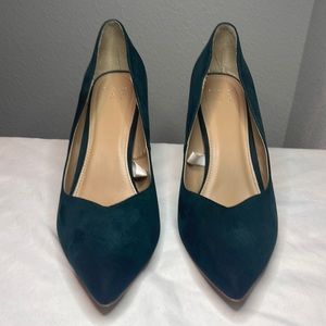 EUC a new day Sweetheart Topline Heel Pumps in Jade Blue Sz 8 1/2